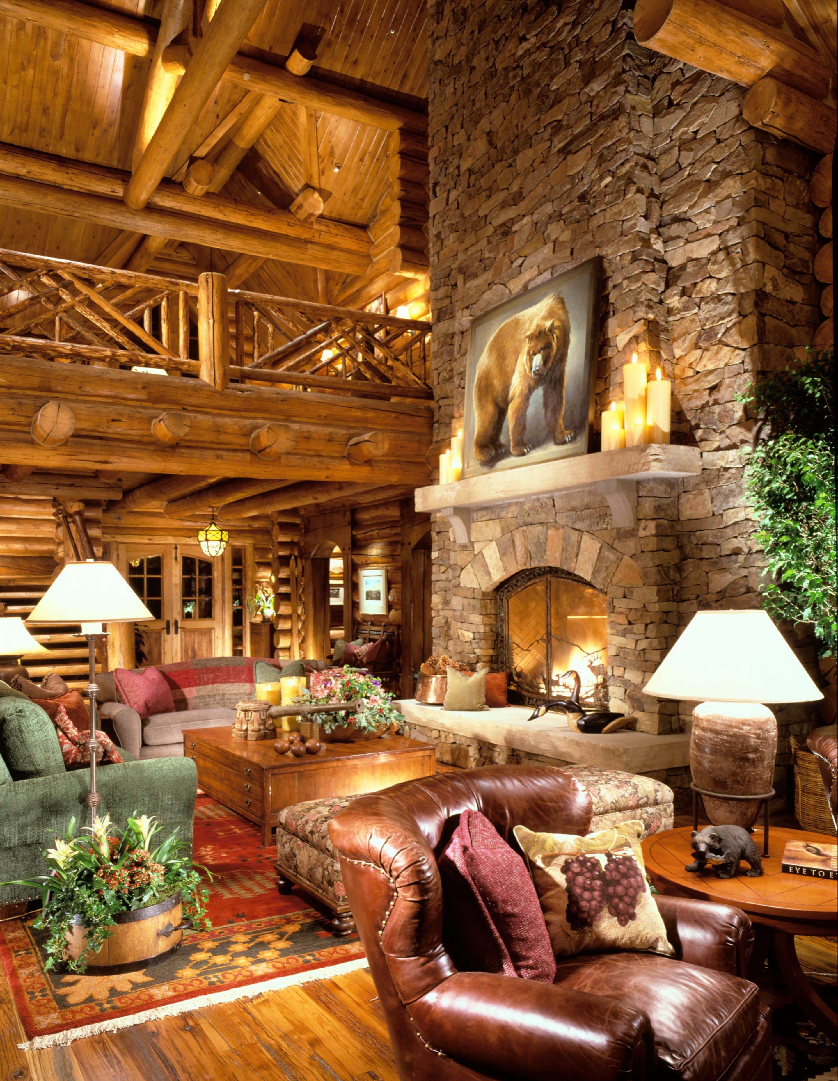 Living Room View Frontier Log Homes