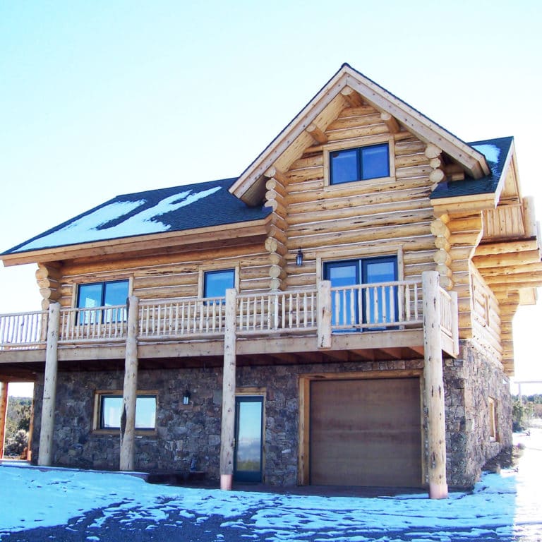 Close Square View Frontier Log Homes