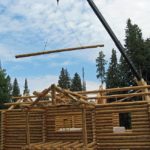 Log Cabin onsite assembly | Frontier Log Homes