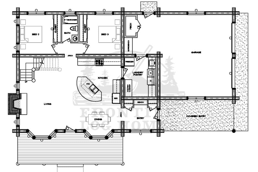 Log Home Plans 40 Free Log Cabin Floor Plans Blueprin Vrogue Co   Frontier Log Home Floor Plan CIMARRON 