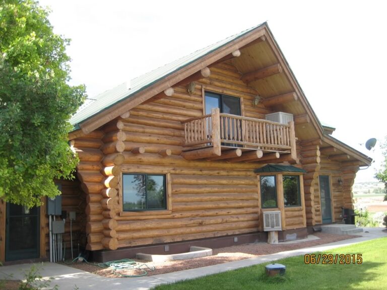 Completed custom log home built by Frontier Log Homes, Montrose Colorado — photo 14