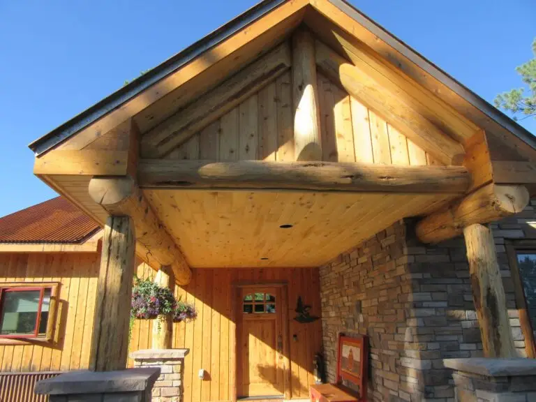 Handcrafted log trusses and componentry by Frontier Log Homes — photo 29