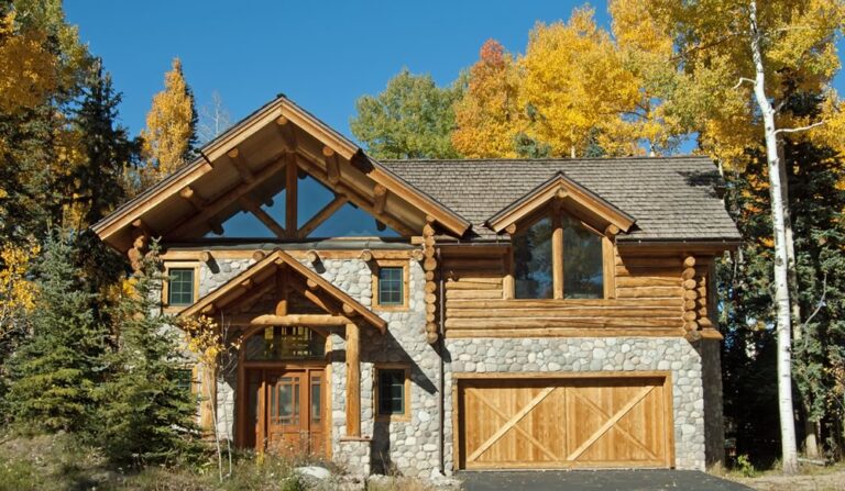 Completed custom log home built by Frontier Log Homes, Montrose Colorado — photo 92