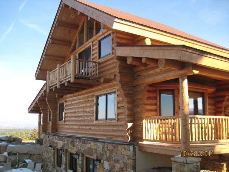 Completed custom log home built by Frontier Log Homes, Montrose Colorado — photo 94
