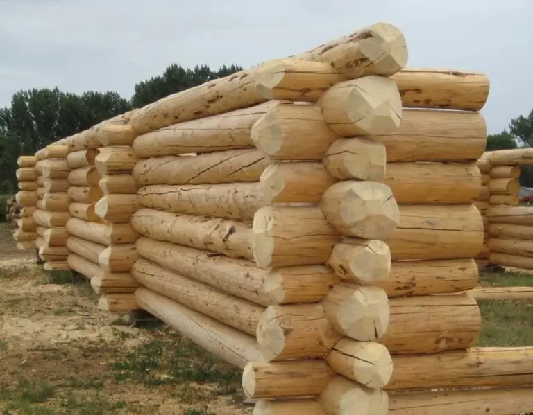 Custom log home under construction by Frontier Log Homes general contractor — photo 65