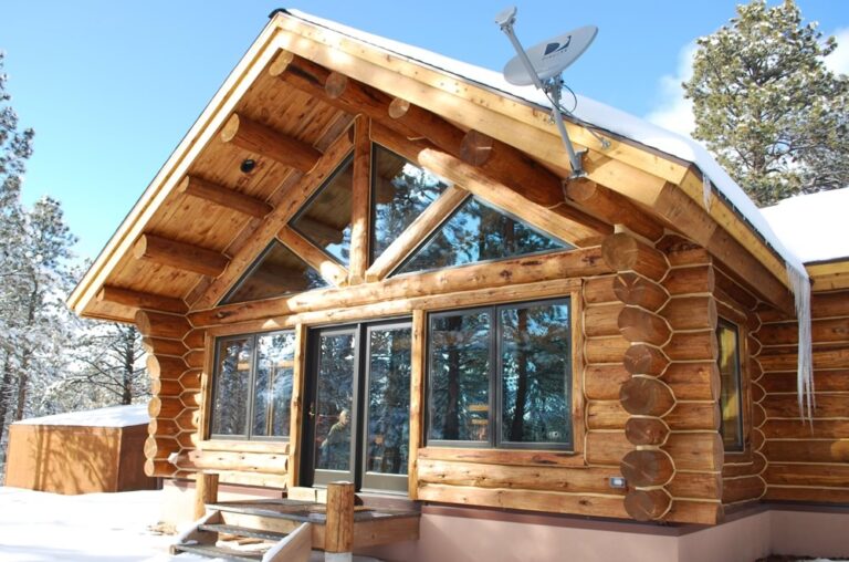 Completed custom log home built by Frontier Log Homes, Montrose Colorado — photo 97
