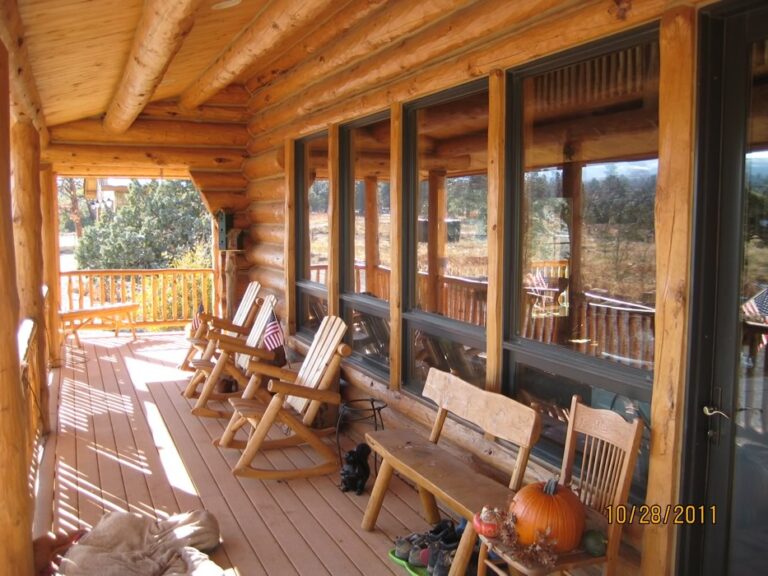 Completed custom log home built by Frontier Log Homes, Montrose Colorado — photo 103