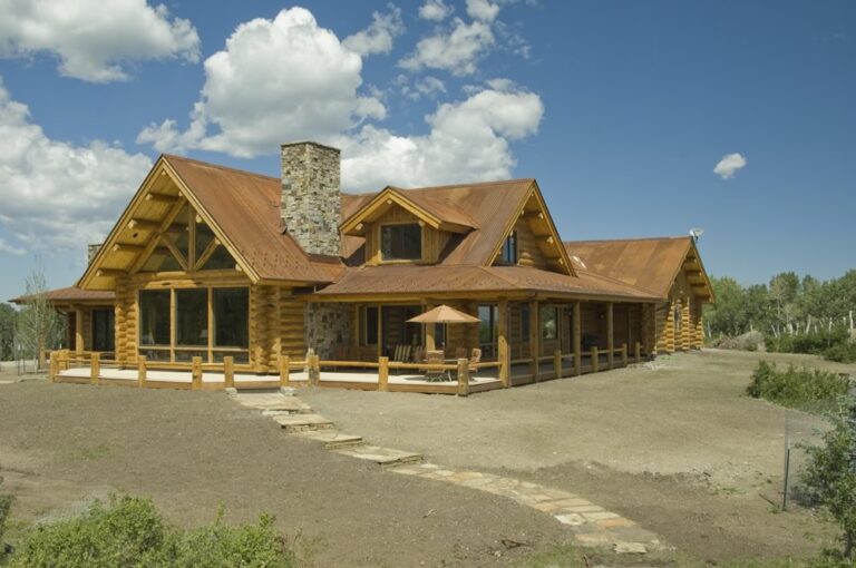 Completed custom log home built by Frontier Log Homes, Montrose Colorado — photo 5
