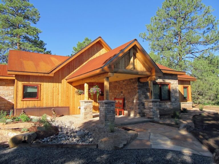 Completed custom log home built by Frontier Log Homes, Montrose Colorado — photo 43