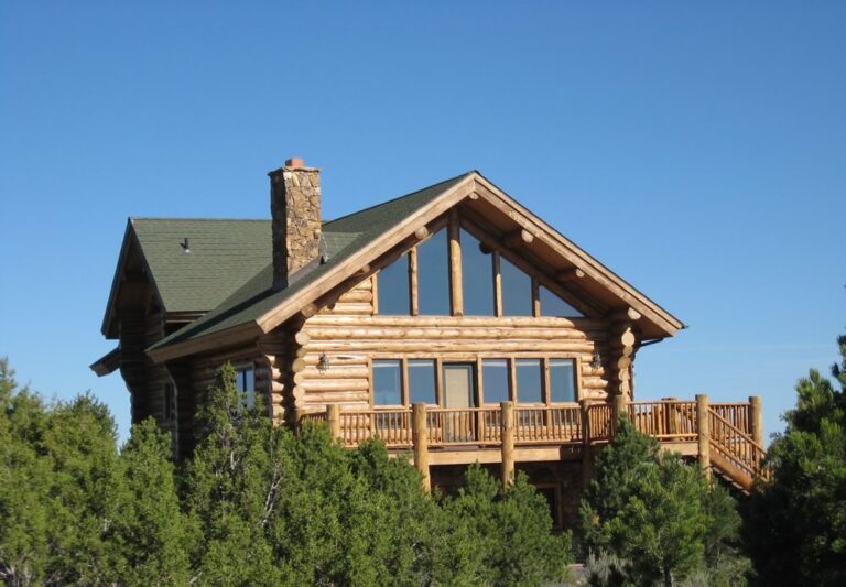 Completed custom log home built by Frontier Log Homes, Montrose Colorado — photo 44