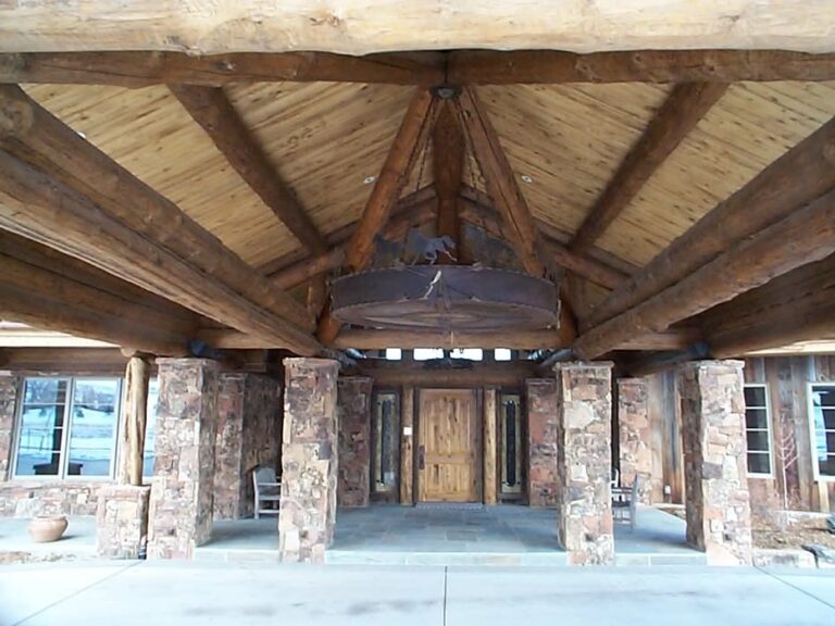 Completed custom log home built by Frontier Log Homes, Montrose Colorado — photo 47