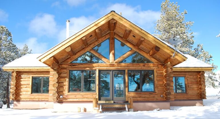 Completed custom log home built by Frontier Log Homes, Montrose Colorado — photo 51