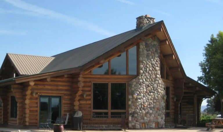 Completed custom log home built by Frontier Log Homes, Montrose Colorado — photo 52
