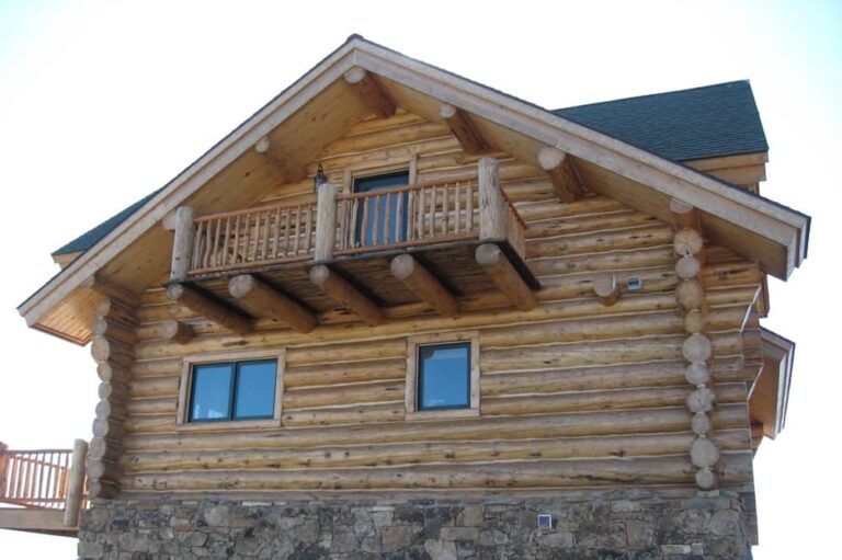 Completed custom log home built by Frontier Log Homes, Montrose Colorado — photo 53