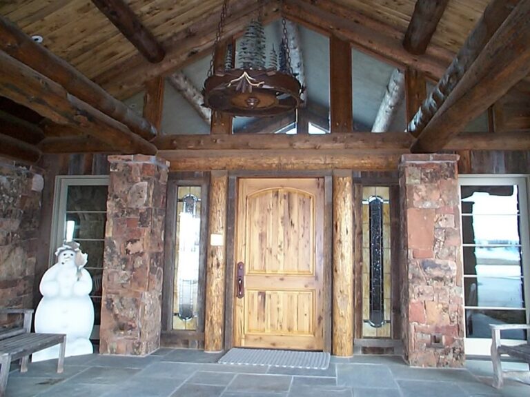 Completed custom log home built by Frontier Log Homes, Montrose Colorado — photo 59