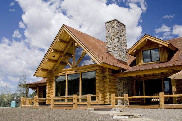 Completed custom log home built by Frontier Log Homes, Montrose Colorado — photo 66