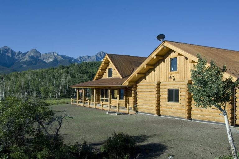 Completed custom log home built by Frontier Log Homes, Montrose Colorado — photo 68