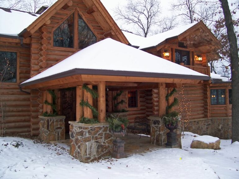 Completed custom log home built by Frontier Log Homes, Montrose Colorado — photo 69