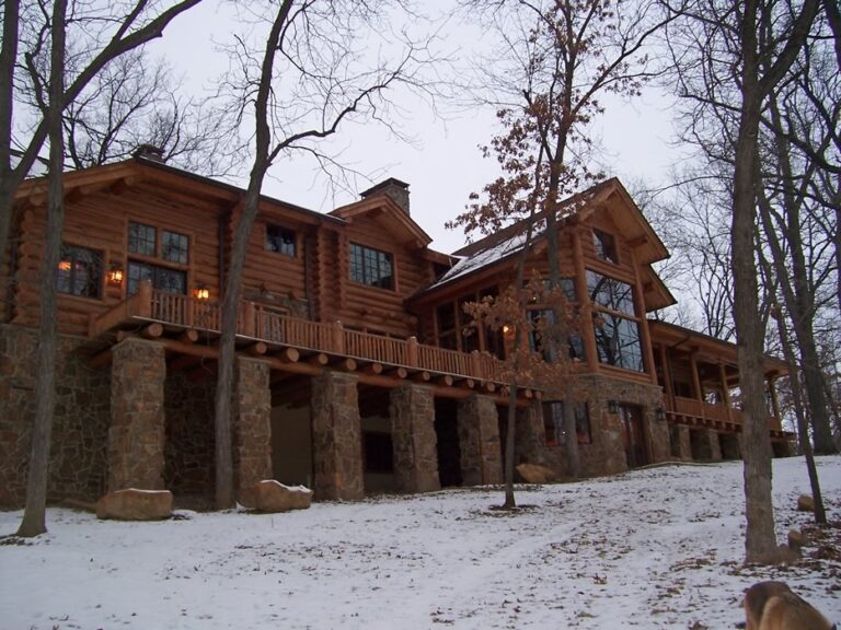 Completed custom log home built by Frontier Log Homes, Montrose Colorado — photo 70