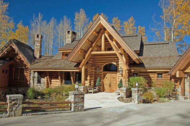 Completed custom log home built by Frontier Log Homes, Montrose Colorado — photo 74