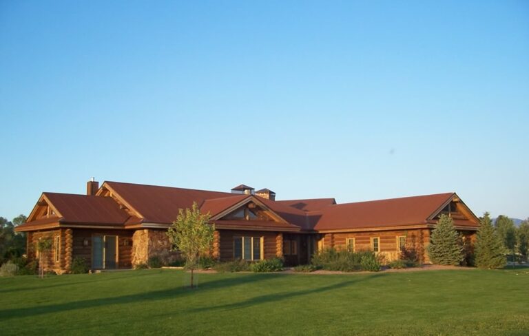 Completed custom log home built by Frontier Log Homes, Montrose Colorado — photo 82