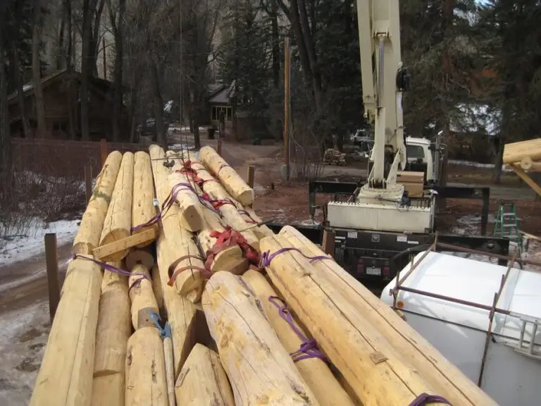 Custom log home under construction by Frontier Log Homes general contractor — photo 6