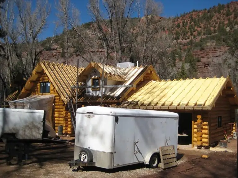 Custom log home under construction by Frontier Log Homes general contractor — photo 4