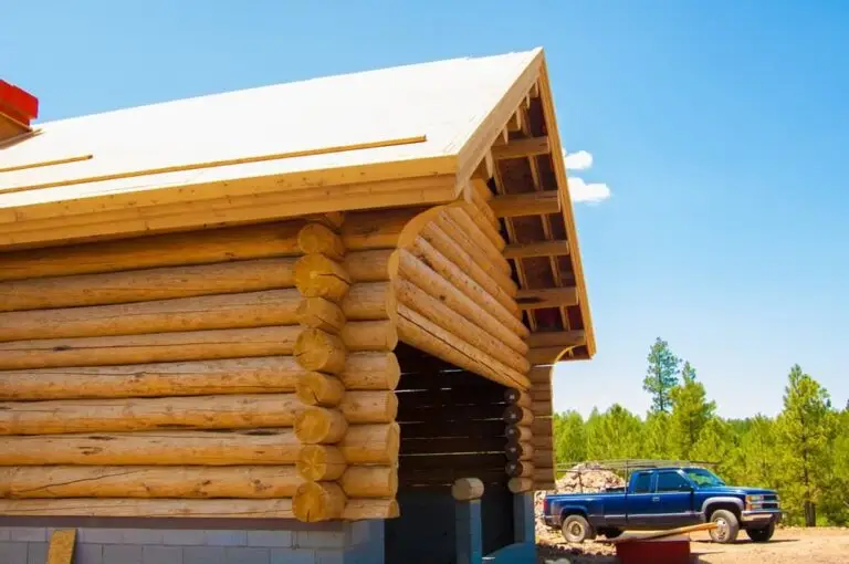 Custom log home under construction by Frontier Log Homes general contractor — photo 1