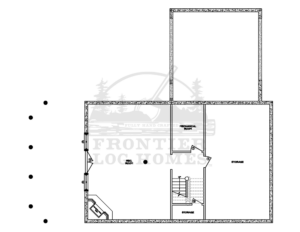 Walkout lower level floor plan that suits a sloped lot, by Frontier Log Homes