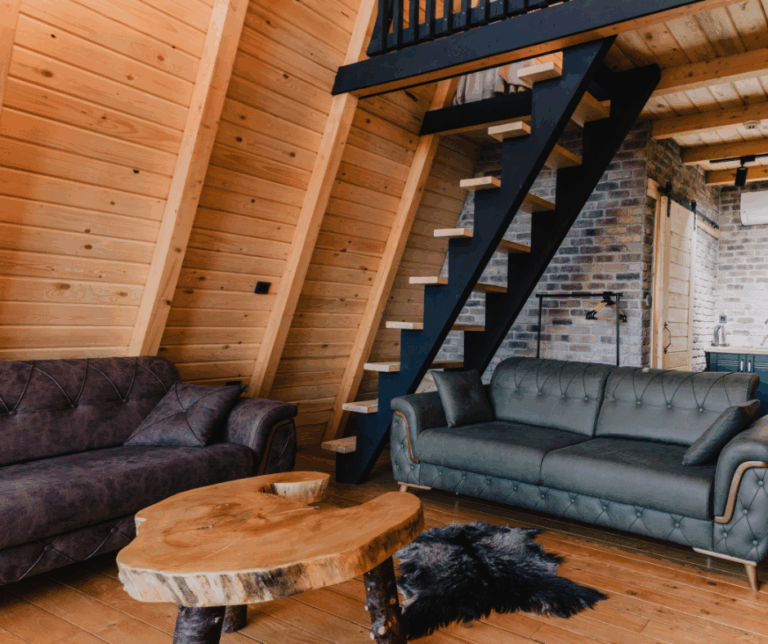 Cost to build a log cabin shown during framing of a log shell