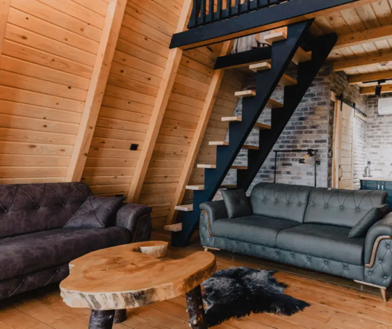 Cost to build a log cabin shown during framing of a log shell